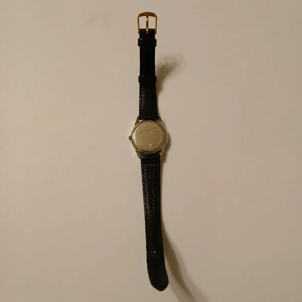 Gallaudet CSI Women's Silver Tone Dial Swiss Black Leather Band Watch WR 3ATM - Picture 4 of 12